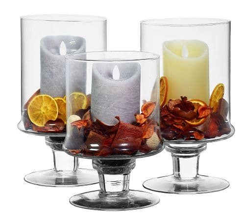 Glass Cylinder Candle Holder Set of 3