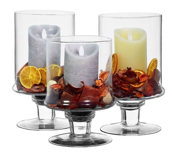 Glass Cylinder Candle Holder Set of 3 – Housewarming Gifts by Solavia