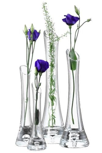 Glass Drop Vase Set of 4