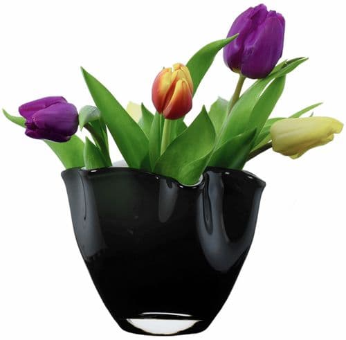 Glass Flared Ruffles Vase 12cm