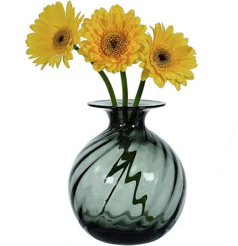 Glass Flower Vase Smoky 14cm