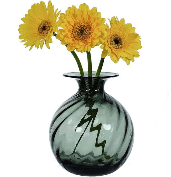 Smokey Glass Vase 14cm – Beautiful Glassware Gift Item, Solavia Glassware