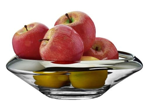 Glass Fruit Bowl Platinum Gold Detail 25cm