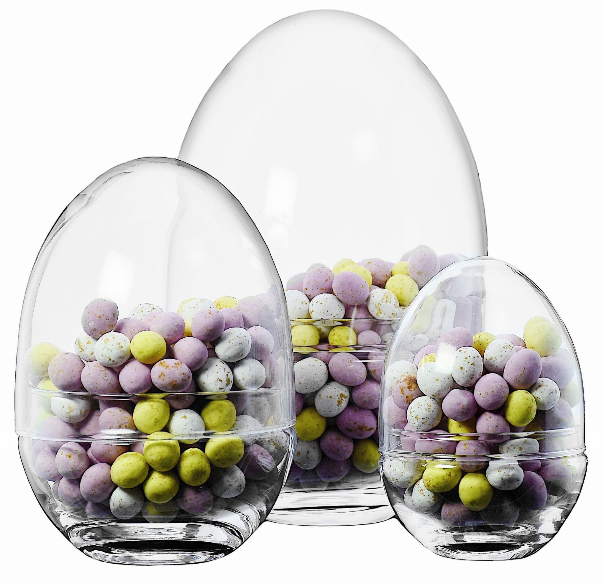 Glass Jar Egg Set of 3 Pieces, Solavia Glassware Easter Décor