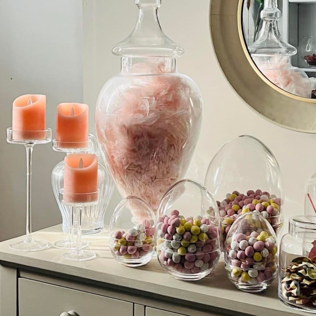 Glass Jar Egg Set of 3 Pieces, Solavia Glassware Easter Décor