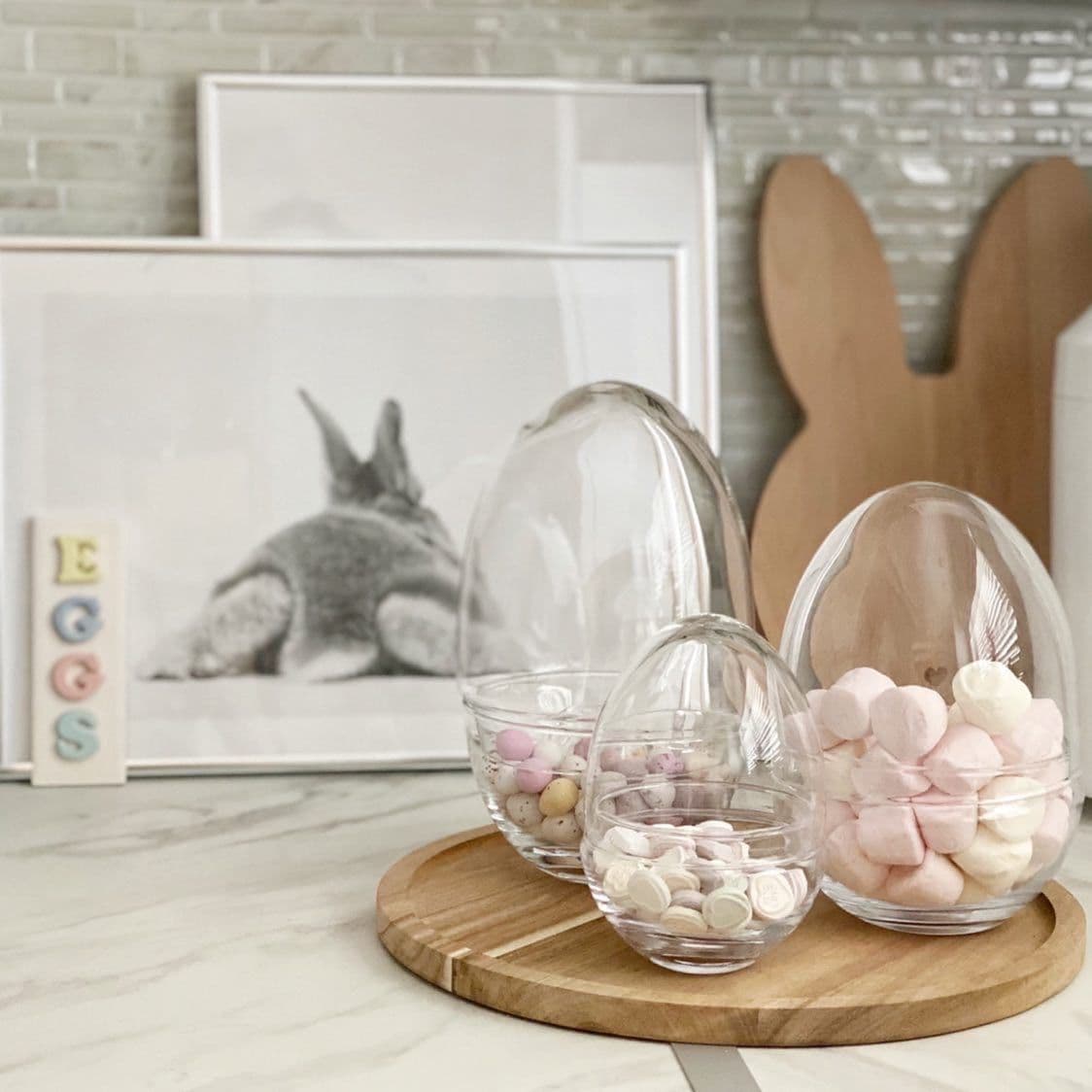 Glass Jar Egg Set of 3 Pieces, Solavia Glassware Easter Décor