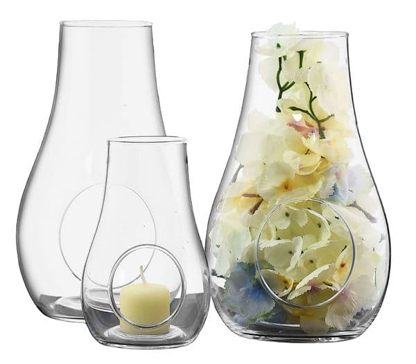 Glass Open Candle Holder Set of 3 – Terrarium Container - Solavia