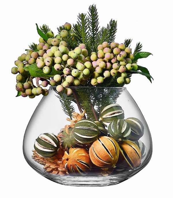 Glass Oval Vase 18cm, Solavia Glassware Flower Décor