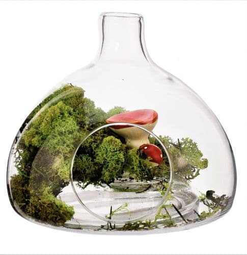 Glass Planter Vase & Candle Holder 20cm