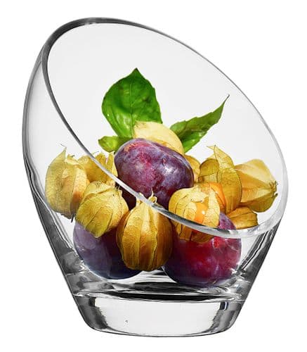 Glass Slant Cut Bowl 22cm Gloria