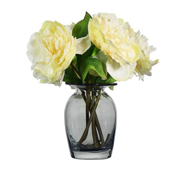 Glass Flower Vase & Lip Smoky 13cm – Beautiful Glassware Gift Item, Solavia Glassware