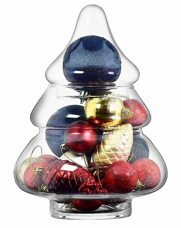 Christmas Tree Jar 25cm, Solavia Glassware Elegant Glass Jar - Perfect Holiday Decor & Gift