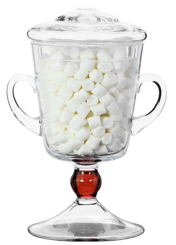 Glass Trophy Jar 22cm Red – Christmas & Birthday Gifts by Solavia