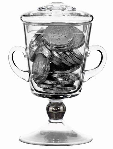 Glass Trophy Jar 22cm Platinum