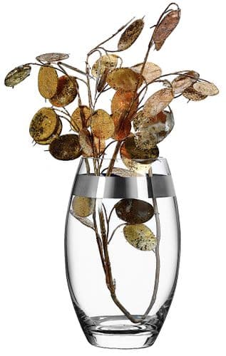 Glass Vase 20cm-Platinum Stripe