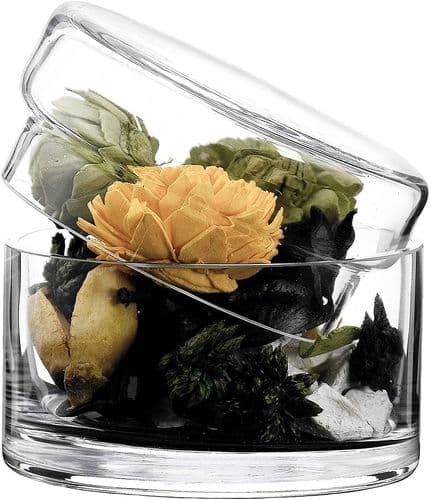 Glass Vase And Lid 7cm Set Of 2