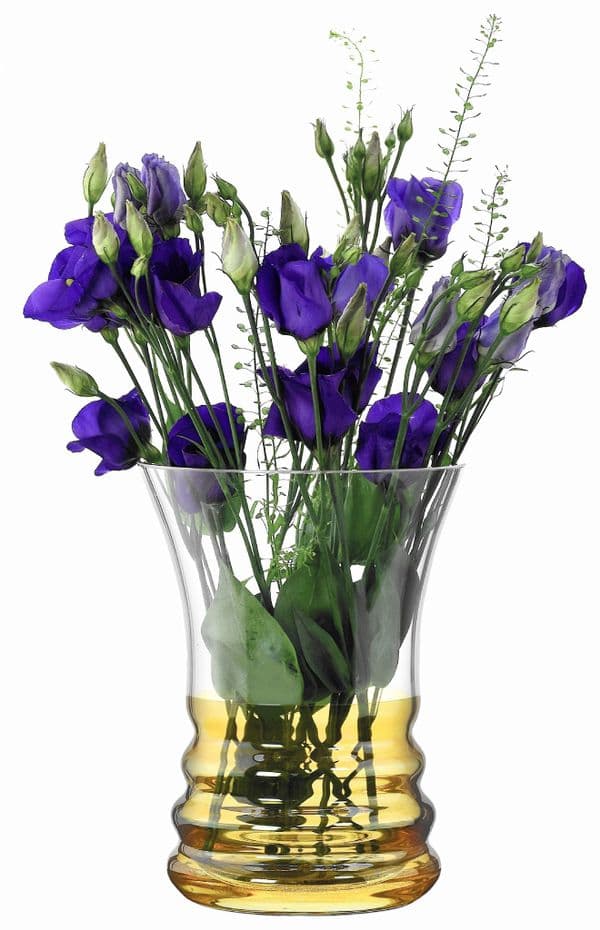 Glass Vase Galaxy Yellow 17cm, Solavia Glassware Home Decor