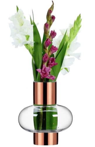 Hand-painted Copper Glass Vase Geo
