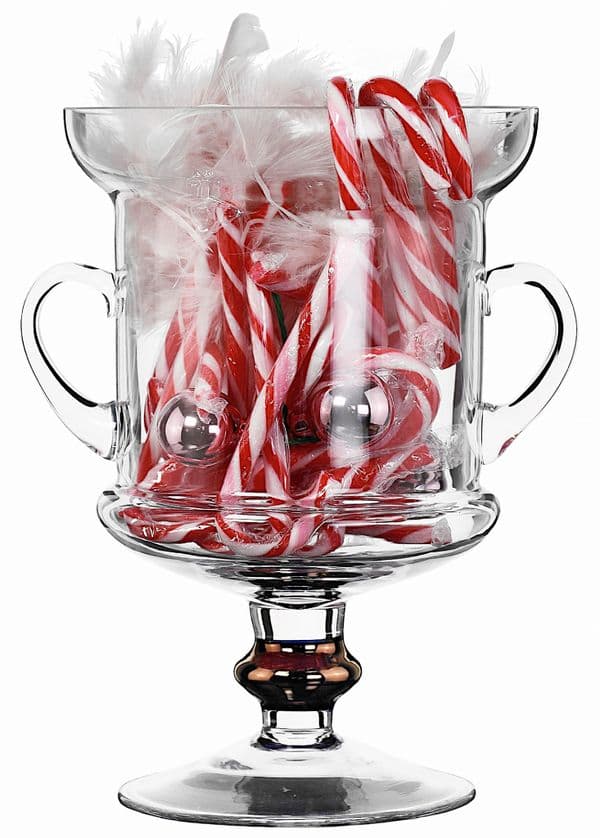 Handpainted Glass Flower Vase & Handles24.5cm ,  Solavia Glassware