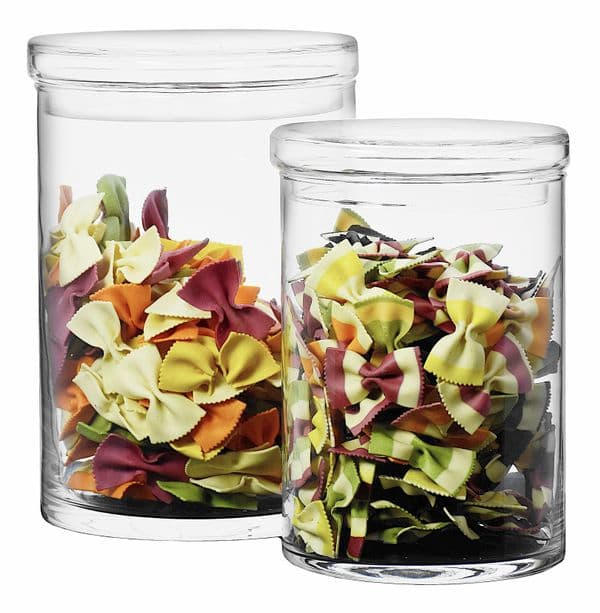 Large Glass Cylinder Jar Set of 2 – Kitchen Storage Gifts by Solavia