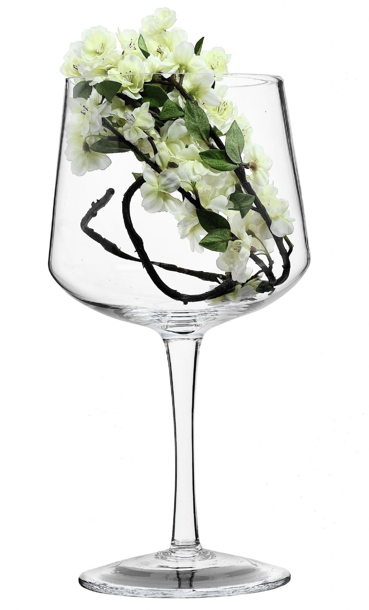 Oversized Wine Glass Vase 40cm, Solavia Glassware Flower Arrangement