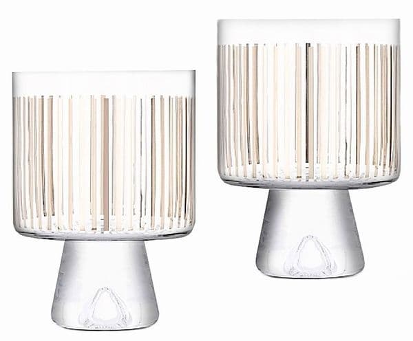Platinum Stripe Tumbler Set Of 2-Sale , Solavia Glassware Barware