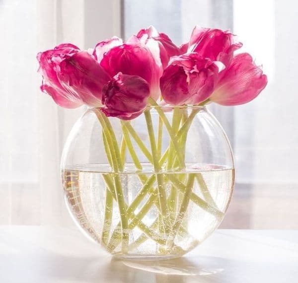 Round Flower Vase 15cm-Solavia Glassware Flower Ideas Vase