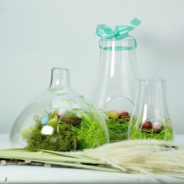 Set of 3 Planters great for home projects, Solavia Glassware