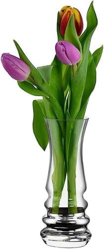 Single Stem Ribbed Vase 16cm-Platinum