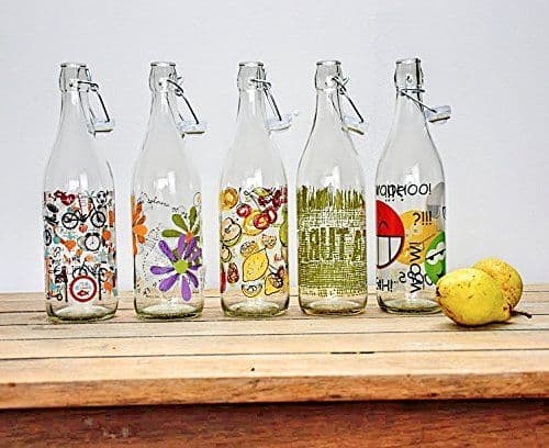 Swing Top Bottle 1L Bio , Solavia Glassware Cordial Bottles For Kitchen