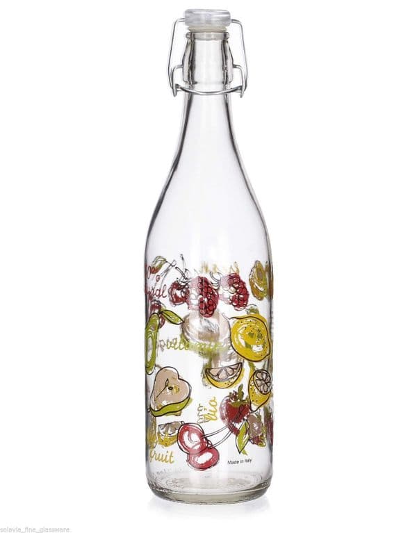 Swing Top Bottle 1L Bio , Solavia Glassware Cordial Bottles For Kitchen