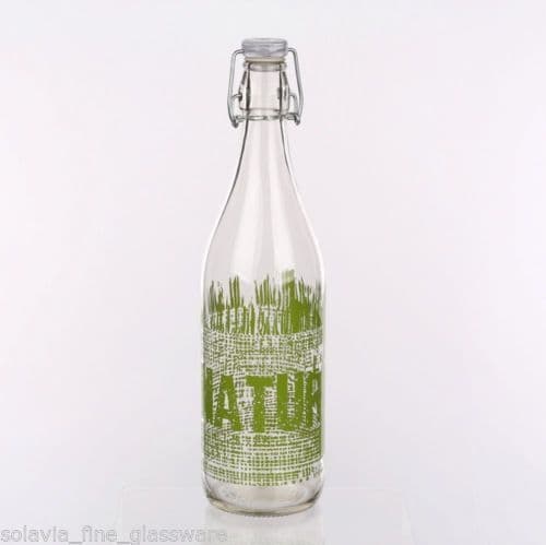 Swing Top Bottle 1L Verde, Solavia Glassware