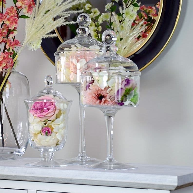 Tall Footed Glass Jar & Lid 38cm Bonbons, Apothecary style, Solavia