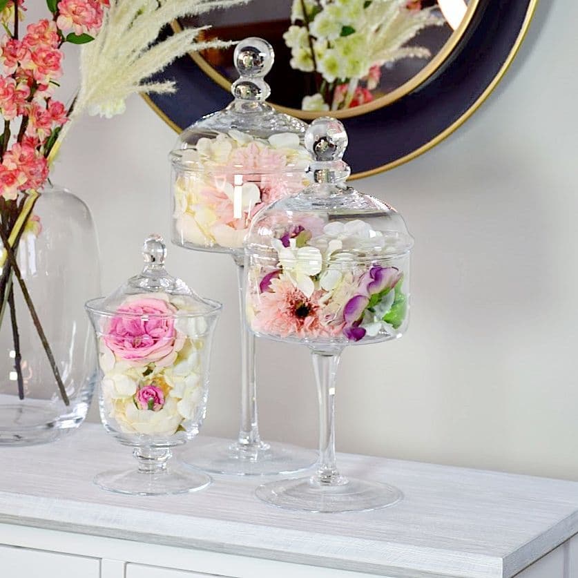 Tall Footed Glass Jar & Lid 38cm Bonbons, Apothecary style, Solavia