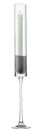 Tall Glass Cylinder Candlestick Holder 59cm