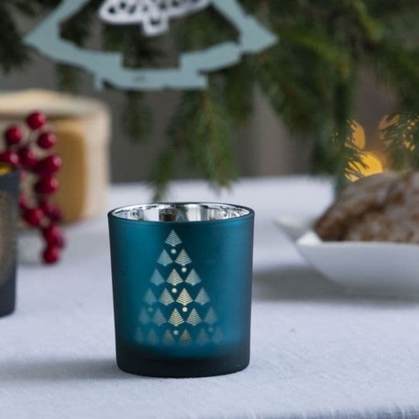 Christmas tea light holder Solavia Fine Glassware