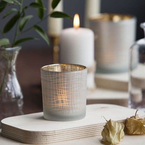 Tea Light Holder "Stripes" 7.5cm