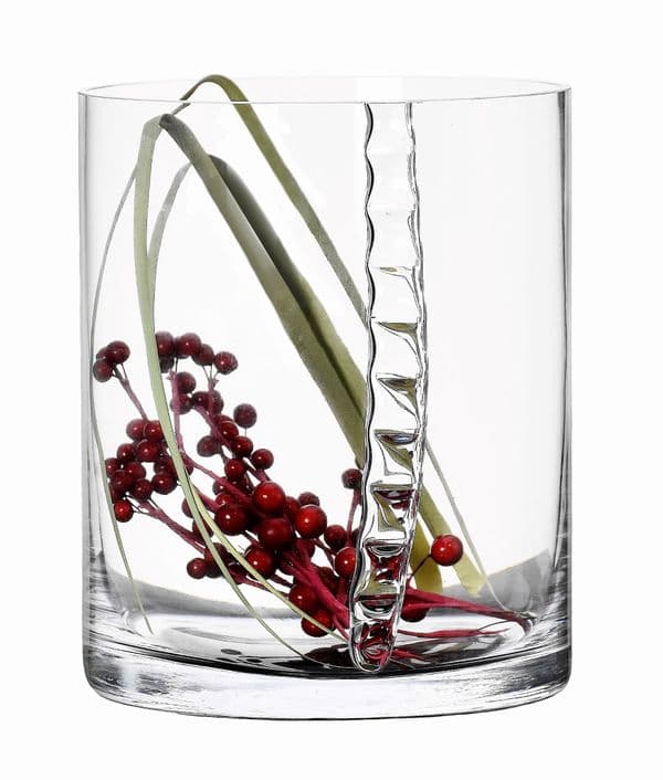 Vase Cylinder Wave 20cm, Solavia Glassware