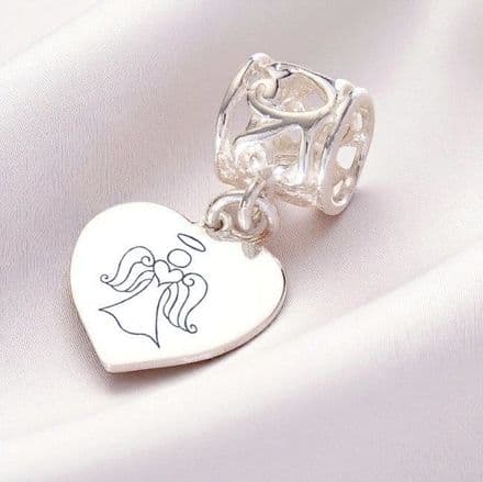 Angel Memorial Charm, Sterling Silver, Personalised