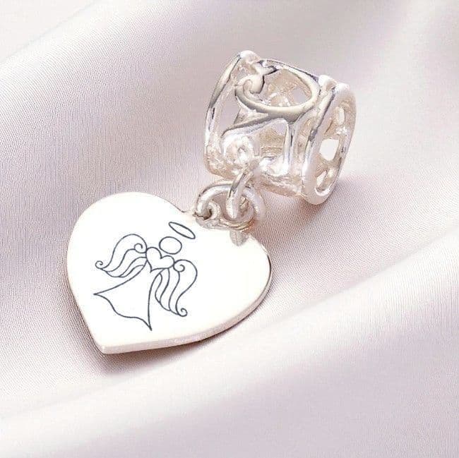 Angel Memorial Charm, Sterling Silver, Personalised | Someone Remembered
