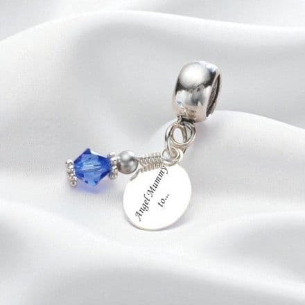 Angel Mummy, Birthstone Charm with Engraving