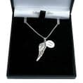 Angel Wing Necklace with Engraving, Sterling Silver | Someone Remembered