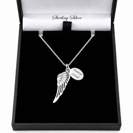 Angel Wing Necklace with Any Engraving