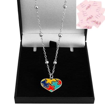 Autism Awareness Jigsaw Pendant Necklace