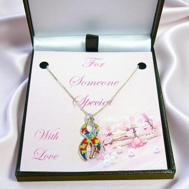 Autism Awareness Ribbon Pendant Necklace | Someone Remembered