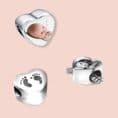 Baby Feet Heart Charm Bead with Any Photo Printed| Someone Remembered
