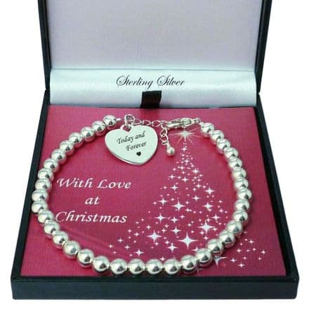 Beaded Memorial Bracelet for Christmas, Any Engraving