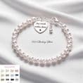 Beautiful Pearl and Silver Memorial Bracelet with Engraving | Someone Remembered