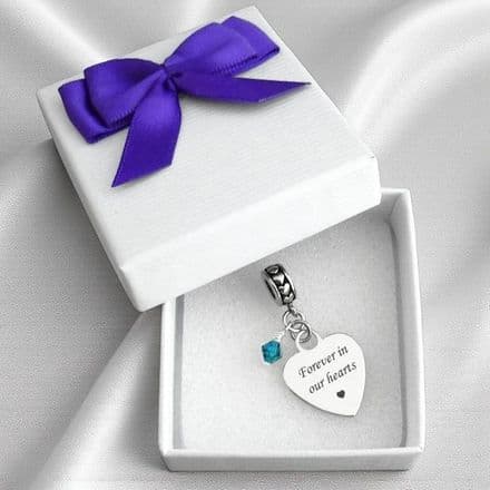 Birthstone Charm Personalised with Engraving