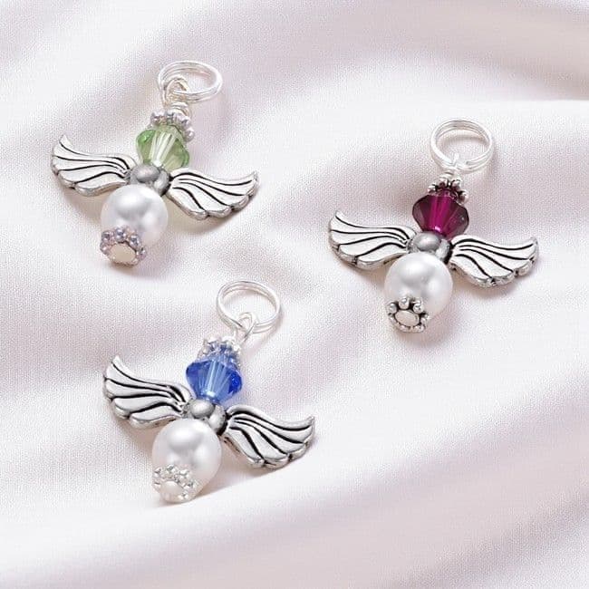 Birthstone Guardian Angel Charm | Someone Remembered